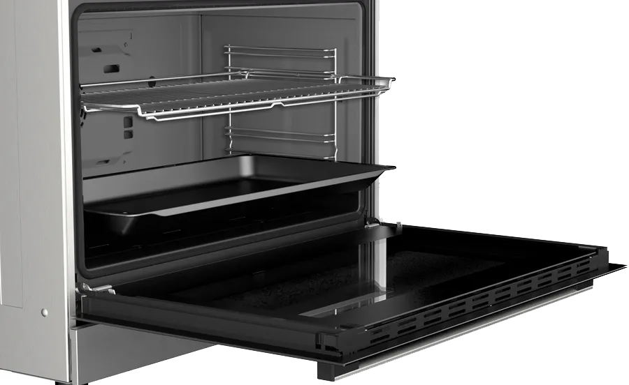 Bosch Gas Cooker, 60*90 cm, 5 Burners, Digital Screen, Cast Iron Handles, Full Safety, Stainless Steel, HGX3G8W50S