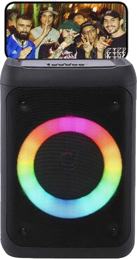 E-train Wireless Speaker, 6.5 Inch, 10 Watts, LED Light, Rechargeable, Black, SP-312