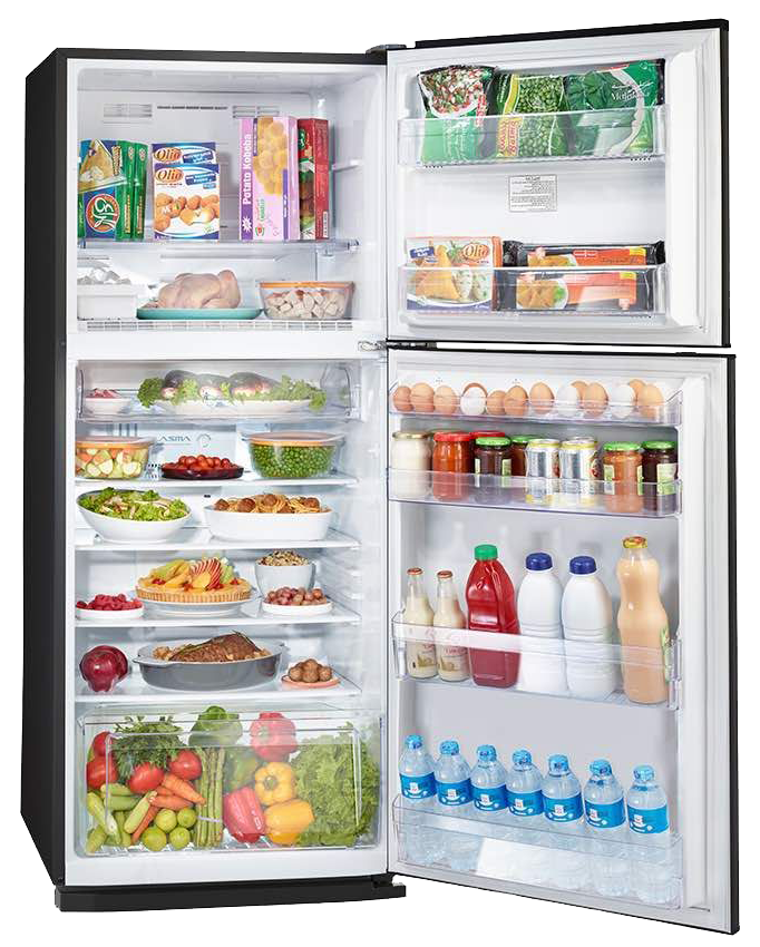 Tornado No Frost Refrigerator , 355 Liters , 2 Doors , Inverter Technology , Plasma , Black , RF-40FTV-BK