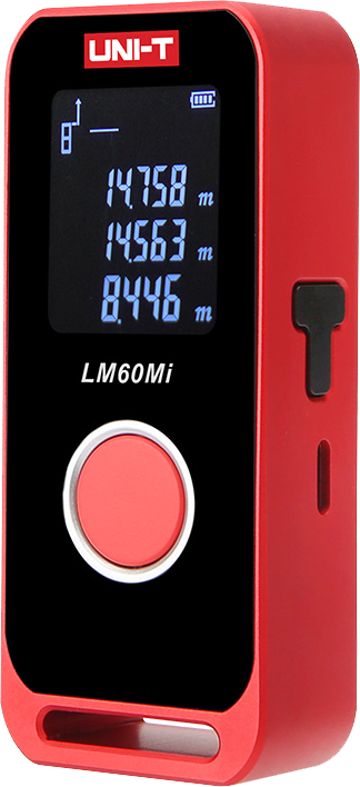 جهاز قياس مسافة ليزر من يوني تي، 60 متر، شاشة lcd ديجيتال، يعمل ببطارية، ايقاف تشغيل تلقائي، أحمر، LM-60-MI
