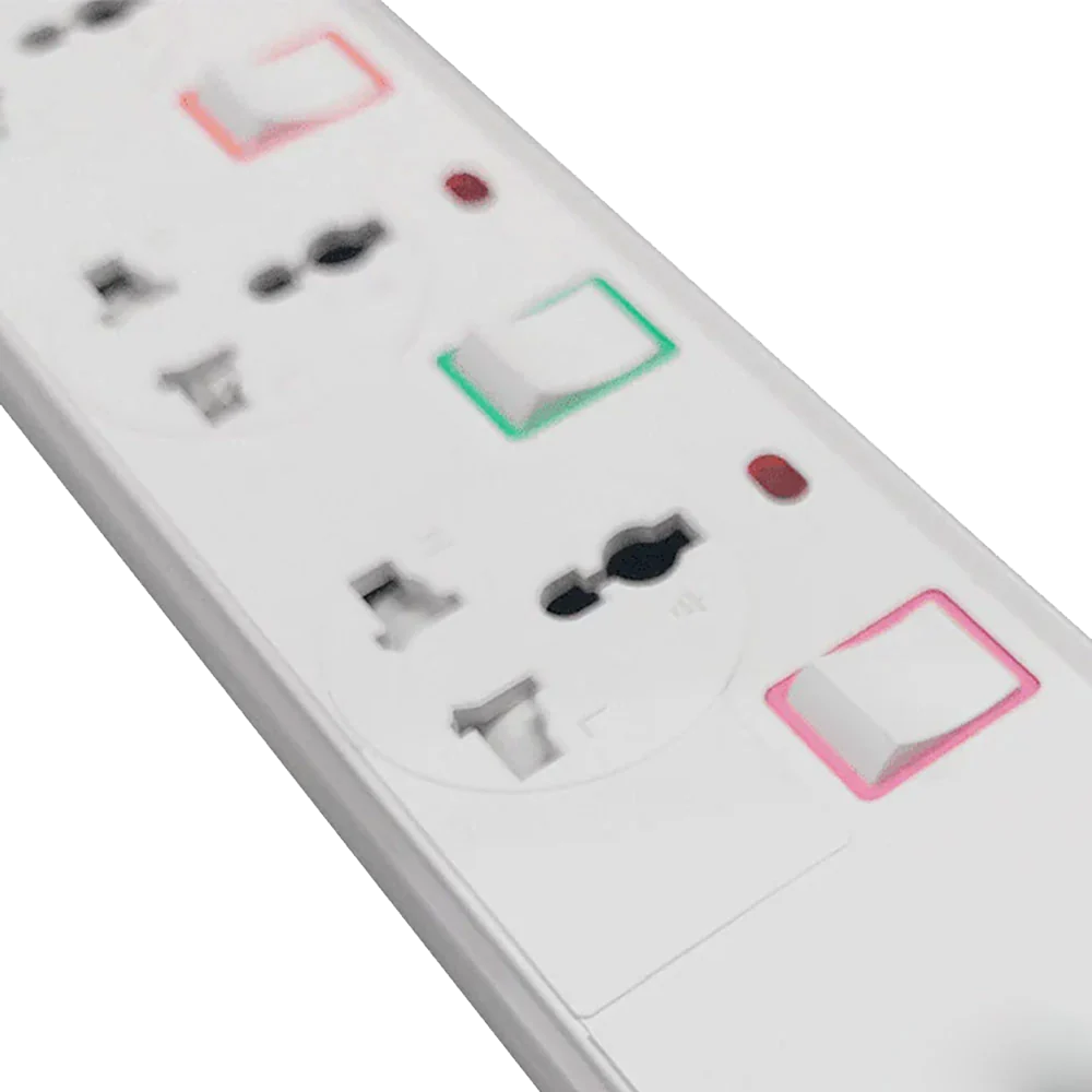 Eterin Power Strip, 2500W, 3 Outlets, 16A, White, PS073