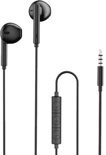 RAVPower Wired Earphones, 3.5mm Jack, Built-in Microphone, Stereo Sound, Black, RP-BH1007