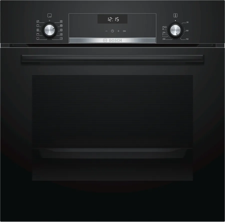 Bosch Series 6 Built-in Oven, 60 cm, 66 L , Electric - 2800 W , Digital Display , Timer , Black , HBJ558YB0Q