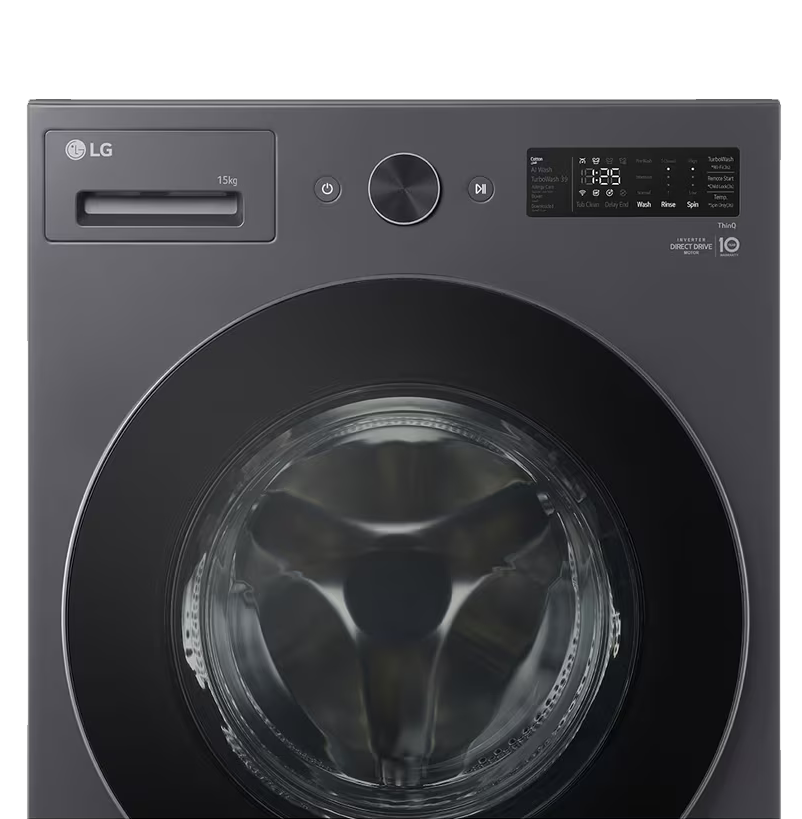 LG Full Automatic Washing Machine, 15 kg, Front Load, Digital Screen, Direct Drive Motor, Dark Silver, F0Z6DYP24