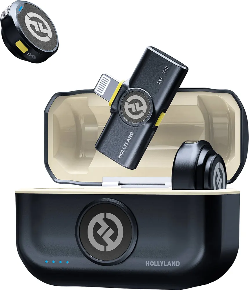 Hollyland Lark M2 Wireless Microphone, Rechargeable, Noise Cancelling, Black