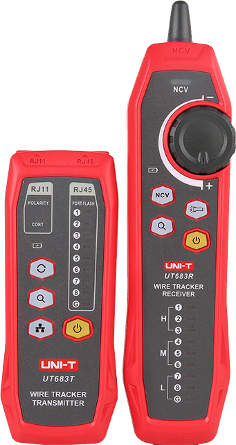 UNI-T Wire Tracker, NCV Function, 3.5mm Headphone Port, Rechargeable, Red, UT-683KIT