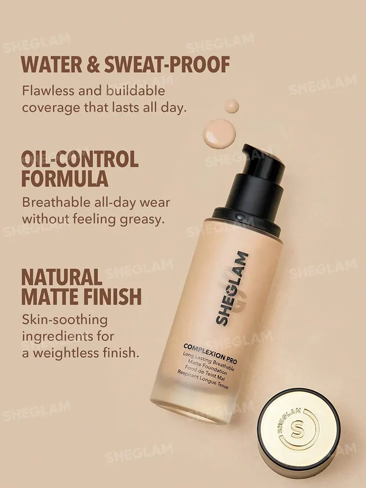 Sheglam Complexion Pro Long Lasting Matte Breathable Foundation,Warm Vanilla