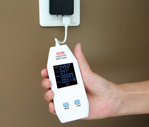 جهاز اختبار حالة كابلات الشحن من يوني تي، منفذ usb-a، الحد الأقصى للطاقة 60 وات، ابيض،  UT658 LOAD