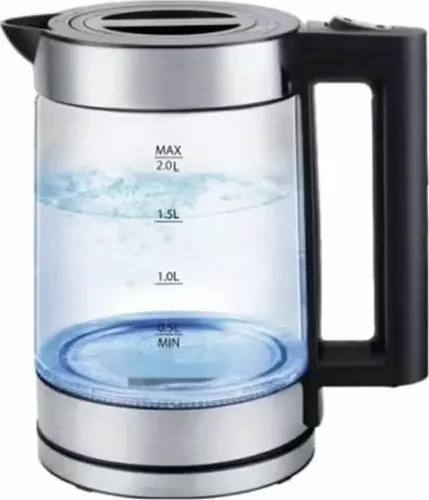 غلاية مياه كهربائية جماكي مزدوجة مع إبريق شاي ، 1800 وات ، سعة 0.8 لتر - 2 لتر ، مقابض مضادة للحرارة ، أسود، JMK9510