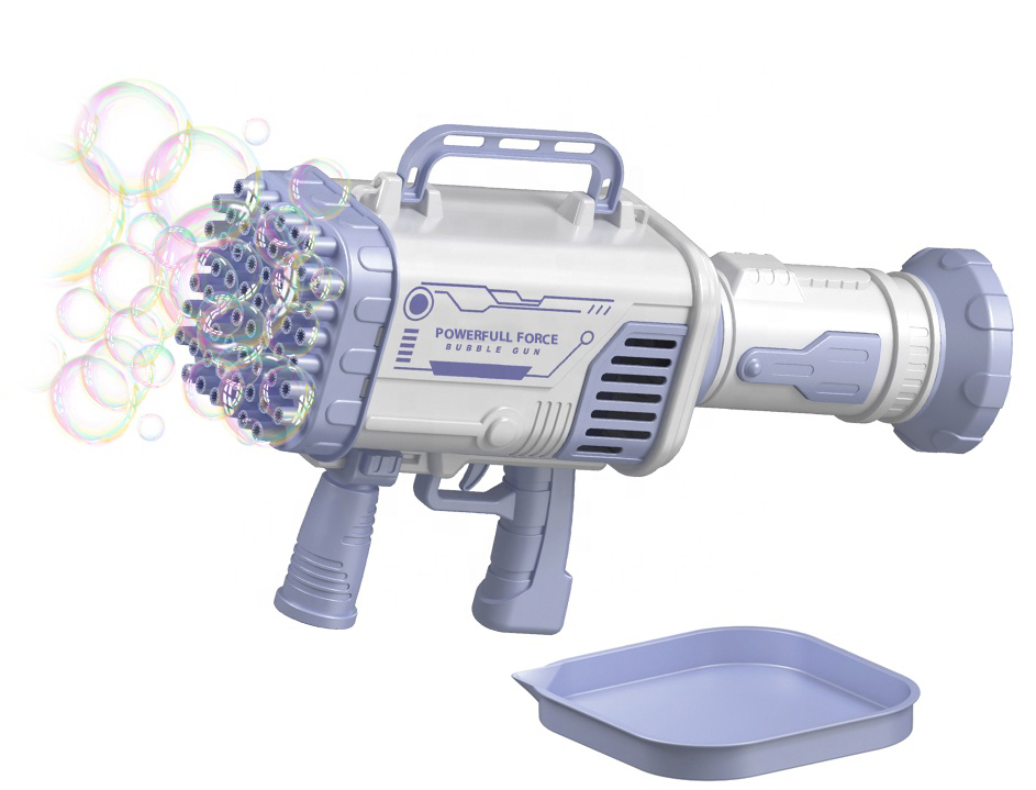 مسدس بابلز مع انوار مضيئة ، تعمل بالبطارية قابلة للشحن ، 60 فتحة بابلز ، متعدد الألوان ، 101