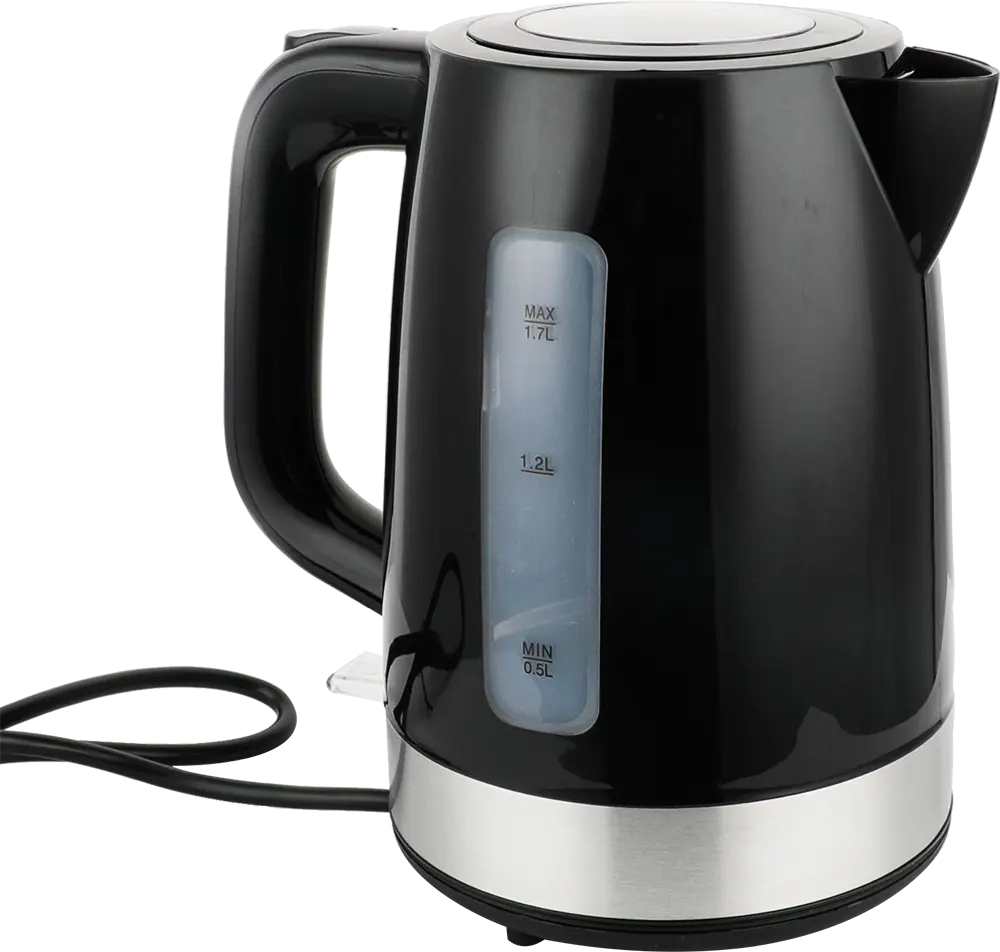 DSP Plastic Electric Water Kettle, 2200 Watt, 1.7 Liter, Black, Model KK1261