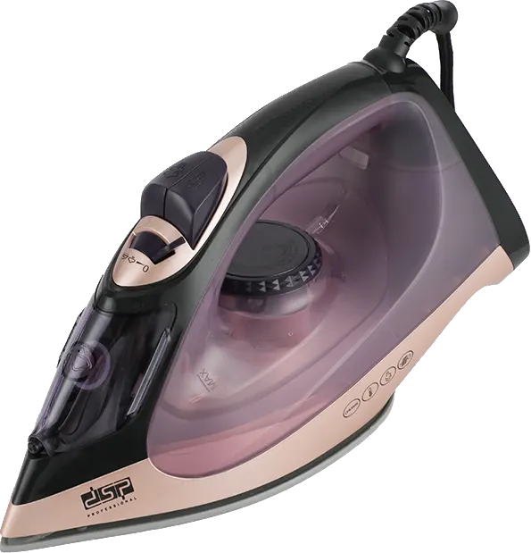 DSP Steam Iron, 2200 Watt, Ceramic soleplate, 280ml tank, Black*Gold, KD1348