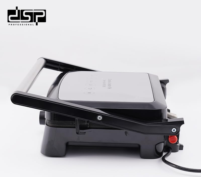 DSP Electric Sandwich Maker and Grill, 2200W, Non-Stick Surface, Silver*Black, KB1086