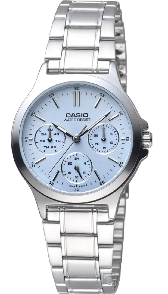 Casio Men's Analog Watch, Stainless Steel Strap, silver Dial, LTP-V300D-2AUDF