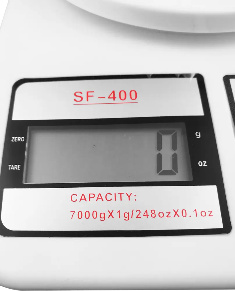 ميزان مطبخ 10 كيلو، شاشة ديجيتال، يعمل بطارية AA، لون أبيض، موديل  SF-400
