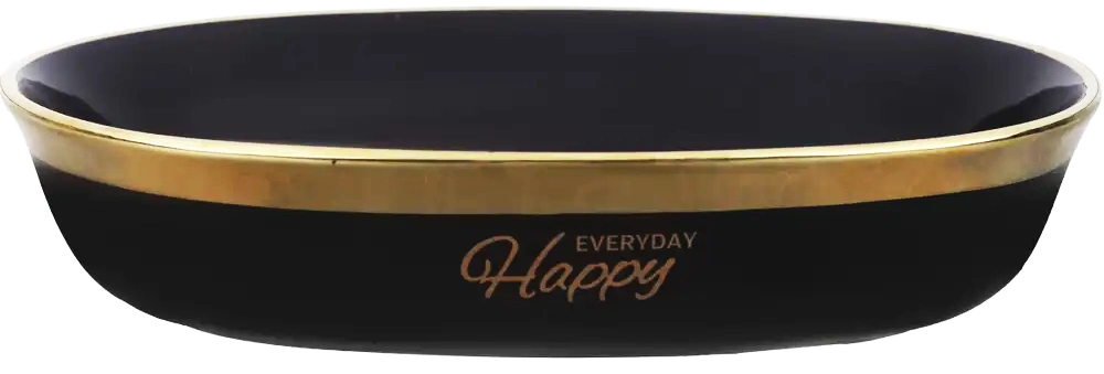 ستاند تقديم فواكة وحلويات هابي ، مكونة من 3 طوابق مع حامل استانلس ، أسودx ذهبي ، 22 - 22