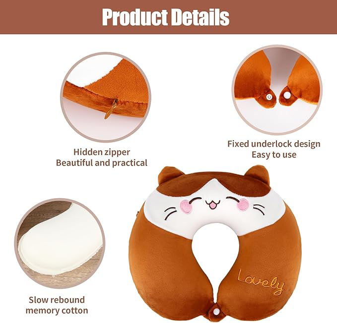 وسادة رقبة ناعمة للسفر، شكل حرف U، الوان متعددة، 532