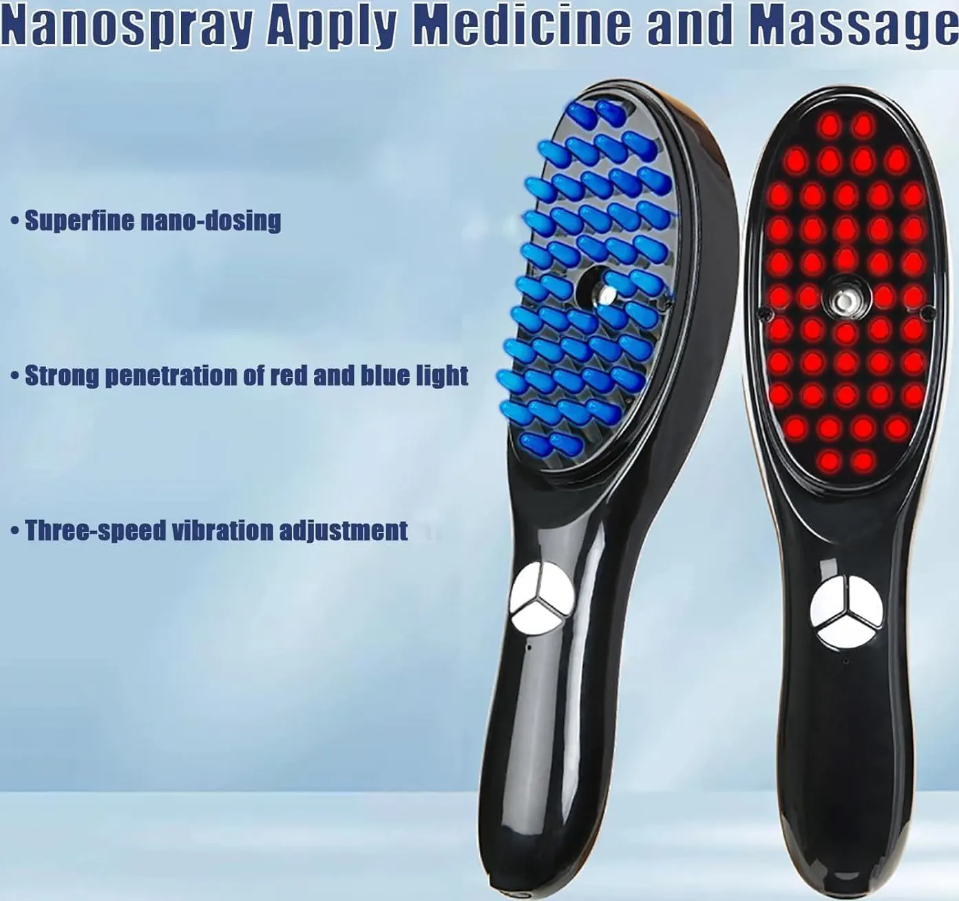 Rechargeable 2-Function Scalp Massager Brush, Black, Model 6949