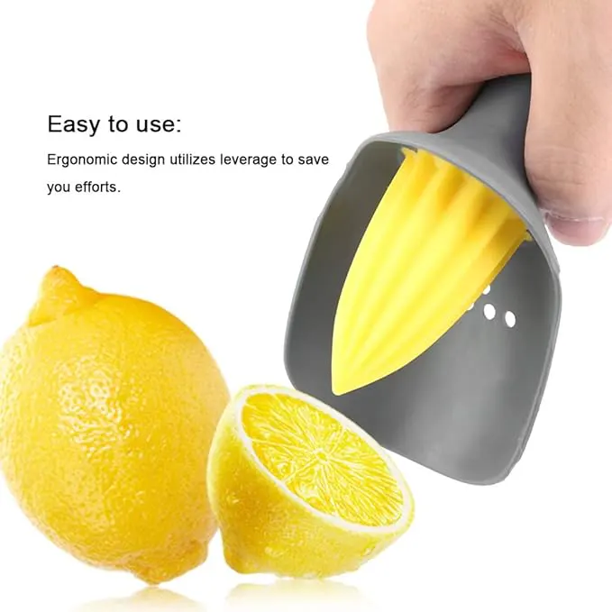 Manual Lemon Squeezer, Made of Plastic, Gray