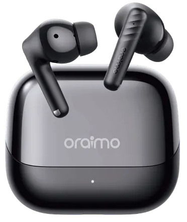 سماعات أذن اورايمو سبيس بودز نيو بلس ، بلوتوث 5.4 ، خاصية إلغاء الضوضاء ، صوت محيطي ، مقاومة للماء ، أسود ، OTW-323P