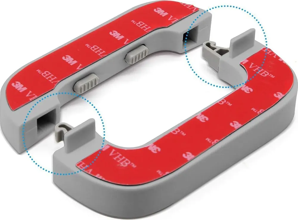 قفل آمن مغناطيسي للثلاجة والفريزر، 2 زر، أبيض-رمادي