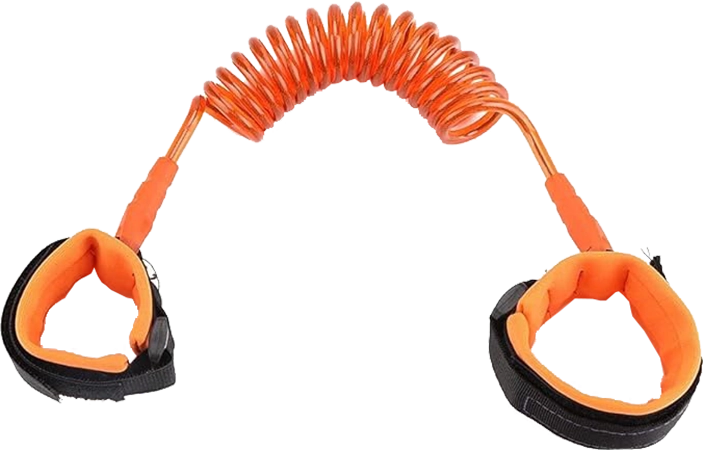 اسورة معصم امان للأطفال، حبل سلكي متين، قماش مريح لليد، برتقالي، WX-837