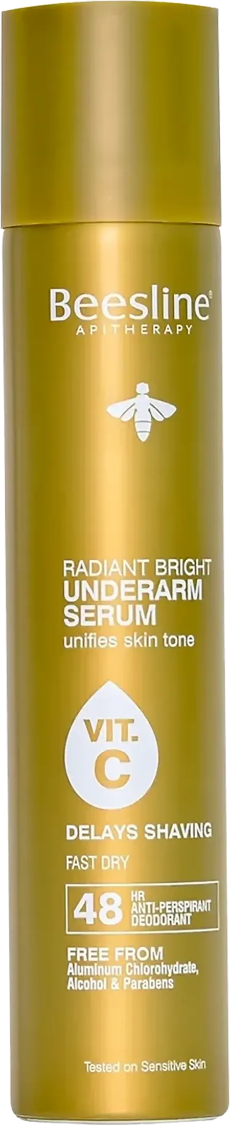 Beesline Radiant Bright Underarm Whitening Deodorant for Delayed Shaving, 150 ml