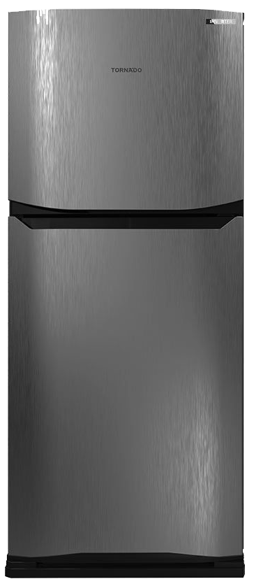 Tornado No Frost Refrigerator, 304 Liters, 2 Doors, Inverter Technology, Dark Stainless, RF-33FTV-DST