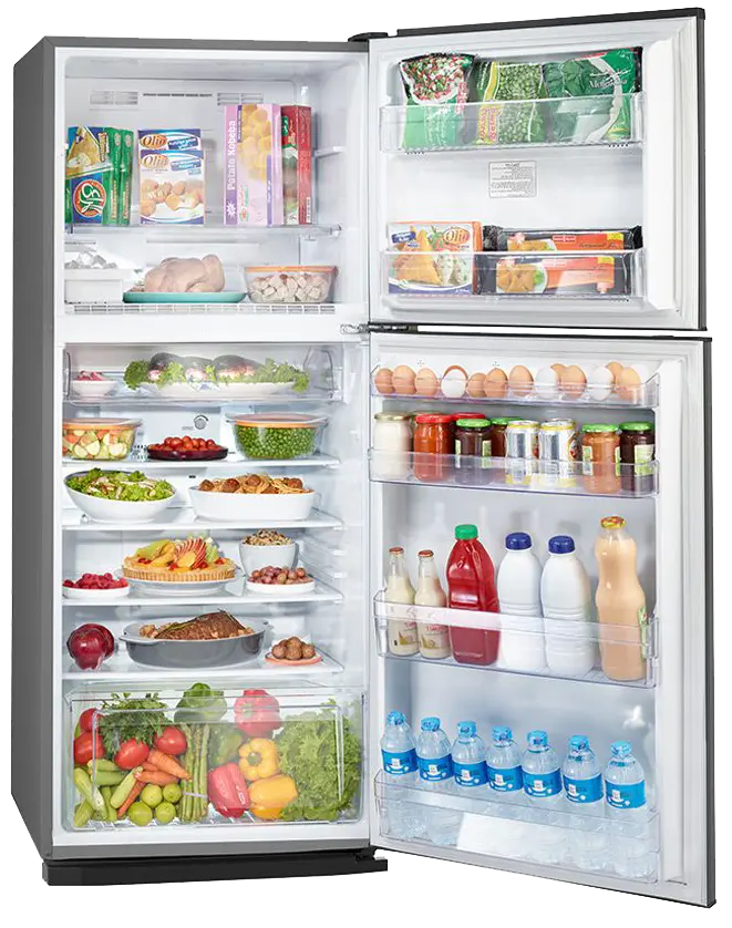 Tornado No Frost Refrigerator, 304 Liters, 2 Doors, Inverter Technology, Dark Stainless, RF-33FTV-DST