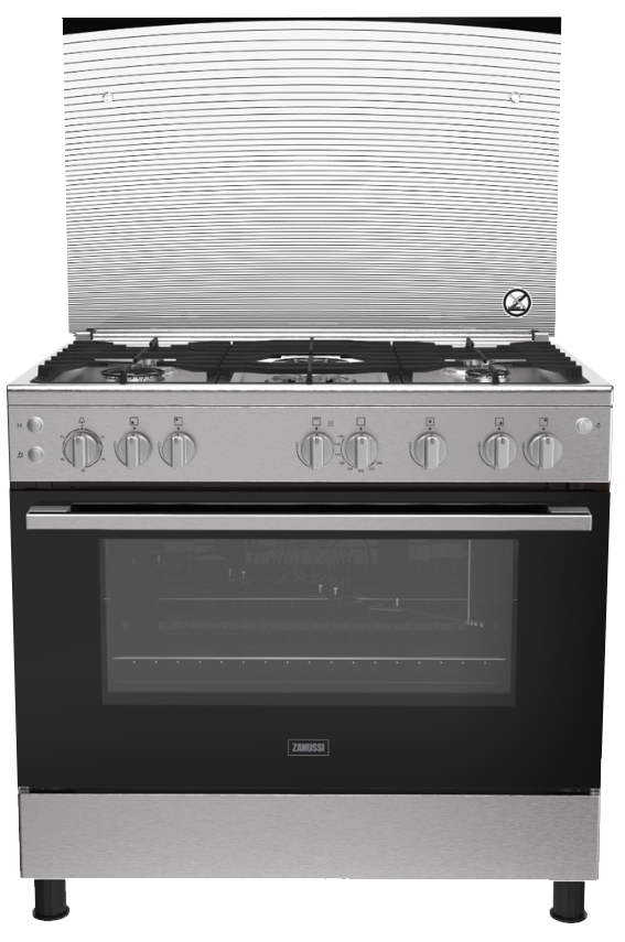 بوتاجاز  زانوسي  كول  كاست ، 90 سم ، 5 شعلة ، مروحة طهي وتبريد ، أمان كامل ، حوامل زهر ، ستانلس ستيل ، ZCG91236XB