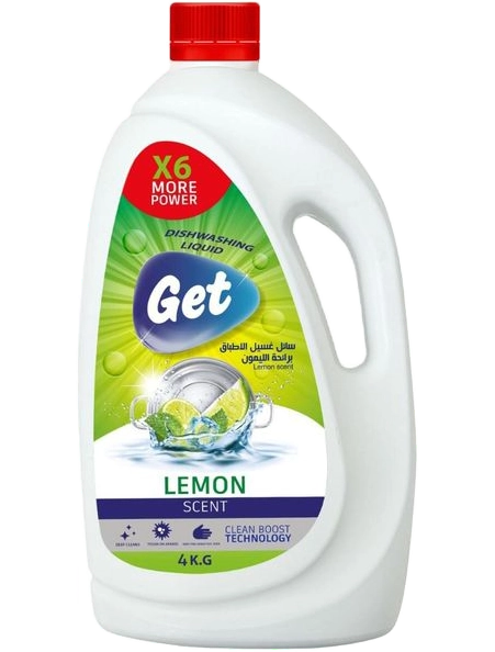 Get Dishwashing Liquid, Green Lemon, 4 kg
