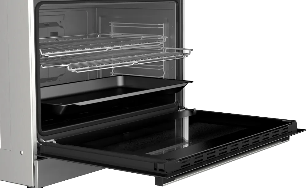 بوتاجاز بوش سيريس 8 ، 60*90 سم ، 5 شعلة ، شاشة ديجيتال ، حوامل زهر ، مروحه فرن ، تنظيف ذاتى ، استانلس ستيل ، HIZ5G7W51S