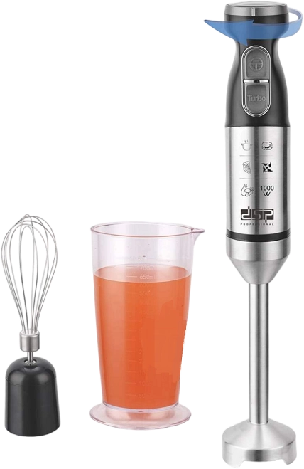 DSP Hand Blender, 1000 Watt, 700 ml cup, egg beater, stainless, KM1146