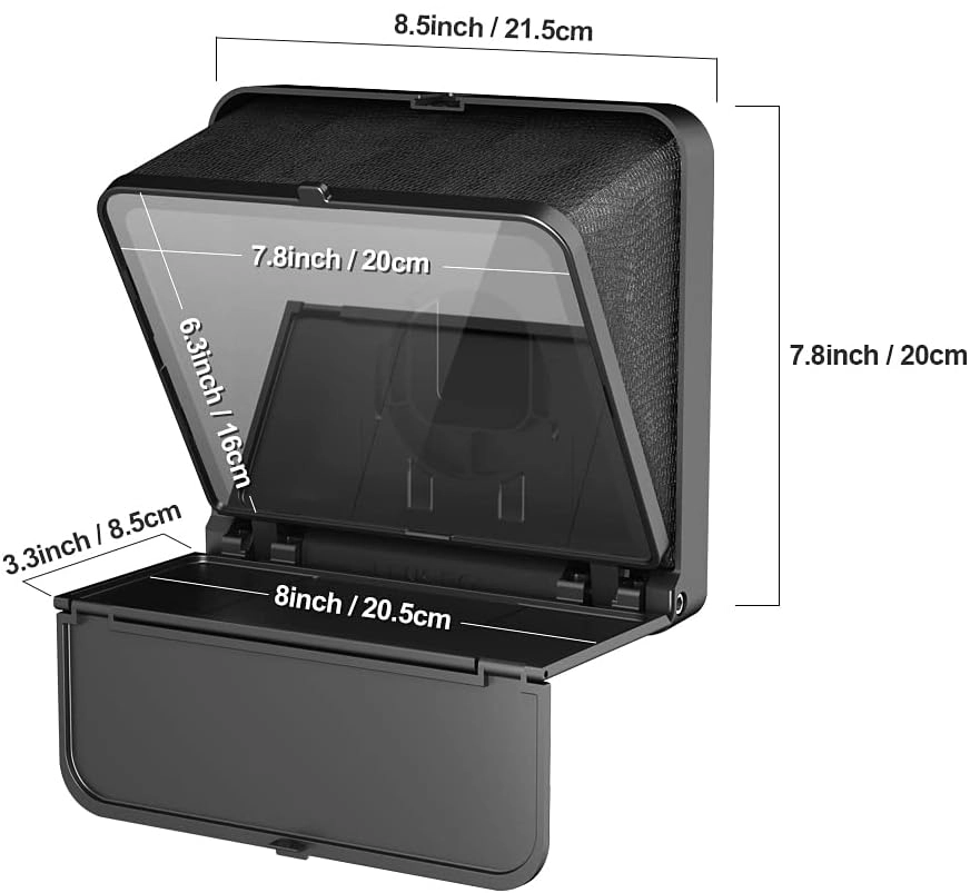 LensGo 1-Second Foldable Mobile Phone Teleprompter, 7.8-inch HD Screen, Black, TC7S