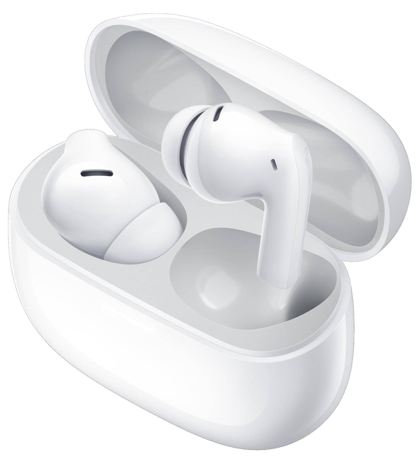 سماعة اذن شاومي ريدمي بودز 5 برو ، بلوتوث 5.3 ، خاصية الغاء الضوضاء ، 3 ميكروفونات ، أبيض - مون لايت ، M2317E1