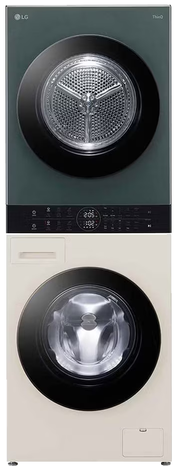 غسالة ملابس ال جي ووش تاور فول اوتوماتيك ، 13 كيلو ، مجفف 10 كيلو ، شاشة ديجيتال ، مركز تحكم واحد ، تكنولوجيا الانفرتر ، اخضر × بيج ، FWT1310BGP