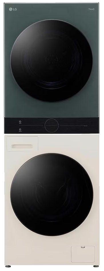 غسالة ملابس ال جي ووش تاور فول اوتوماتيك ، 13 كيلو ، مجفف 10 كيلو ، شاشة ديجيتال ، مركز تحكم واحد ، تكنولوجيا الانفرتر ، اخضر × بيج ، FWT1310BGP