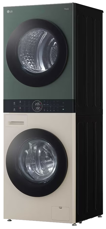 غسالة ملابس ال جي ووش تاور فول اوتوماتيك ، 13 كيلو ، مجفف 10 كيلو ، شاشة ديجيتال ، مركز تحكم واحد ، تكنولوجيا الانفرتر ، اخضر × بيج ، FWT1310BGP