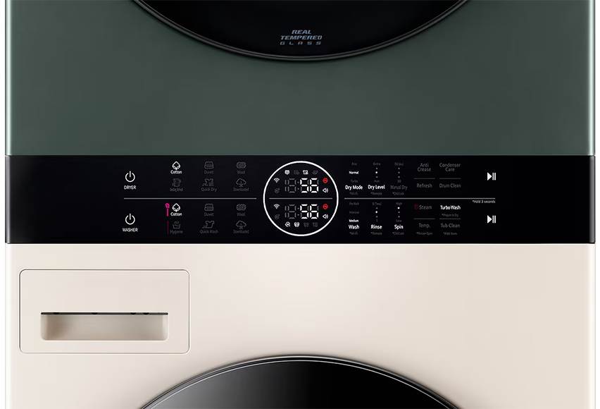 LG Wash Tower Fully Automatic Washing Machine, 13 Kg, Dryer 10 kg , Single Control Center , Inverter, Green x Beige, FWT1310BGP