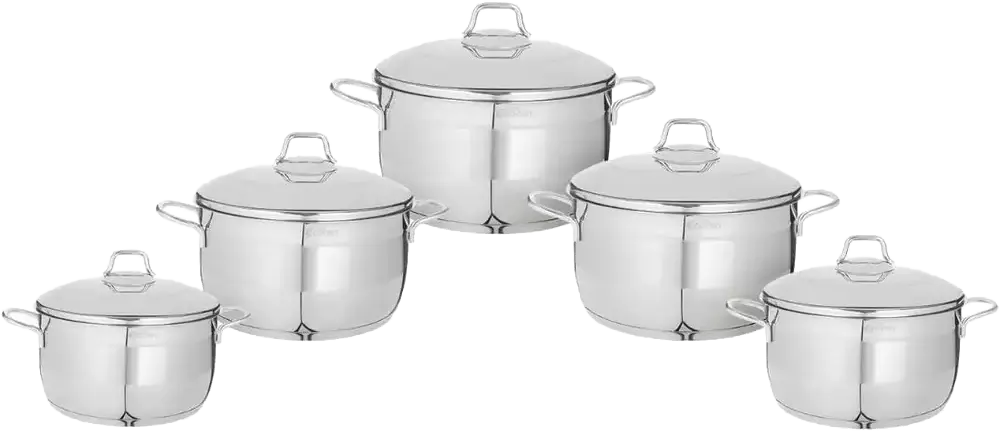 Stainless Steel Cookware Set Cratos Ecoten 10-Piece , Silver