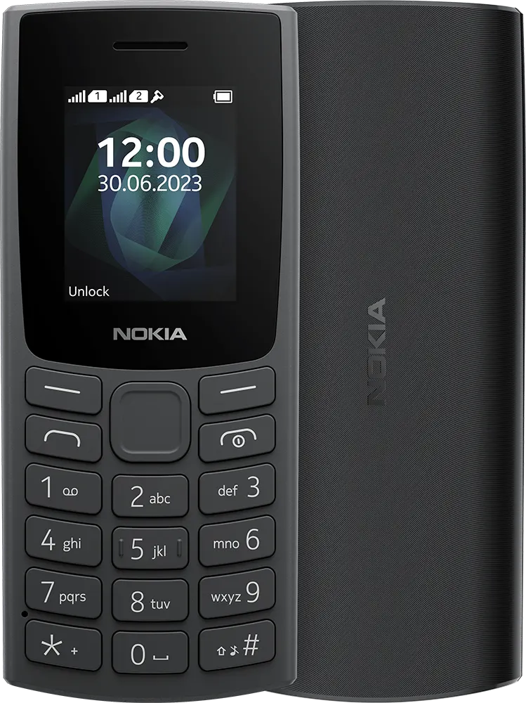 Nokia 105 (2023), dual SIM, 4 MB internal memory, 4 MB RAM, 2G network, Black