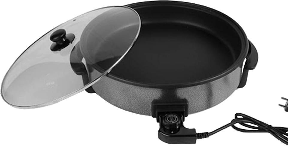 مقلاة تحمير كهربائية دي اس بي، 1500 وات، 40 سم، بغطاء زجاجي، اسود، KC3030
