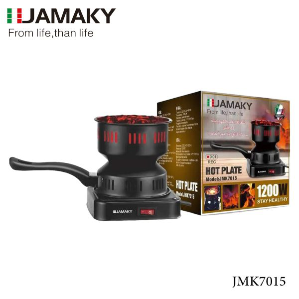مشعل فحم كهربائي جماكي، 1200 وات، اشعال الفحم خلال 3 دقايق، أسود، JMK7015