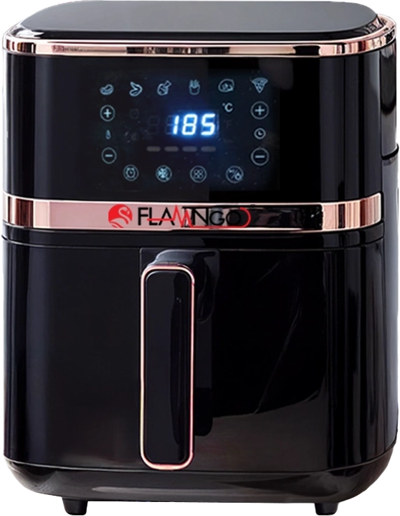 Flamngo Air Fryer, 5 Liters, 1350 Watts, Digital Display, Black, FR-13505