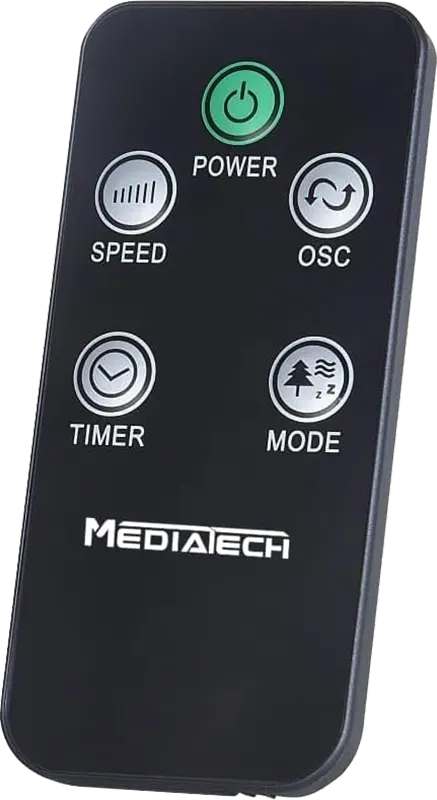 Stand Fan MediaTech 18-inch , 6 Blades, Remote Control, Black, Model MT-SF46R