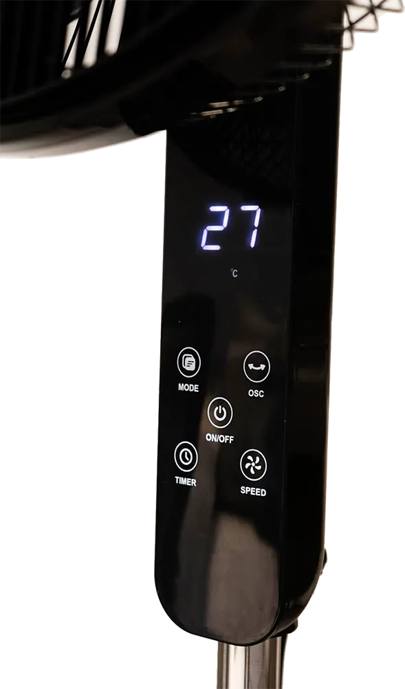 Stand Fan MediaTech 18-inch , 6 Blades, Remote Control, Black, Model MT-SF46R