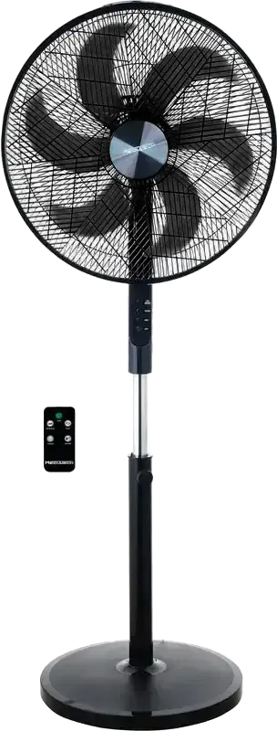 Stand Fan MediaTech 18-inch , 6 Blades, Remote Control, Black, Model MT-SF42R