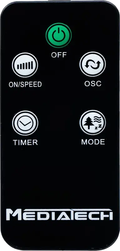 Stand Fan MediaTech 18-inch , 6 Blades, Remote Control, Black, Model MT-SF42R