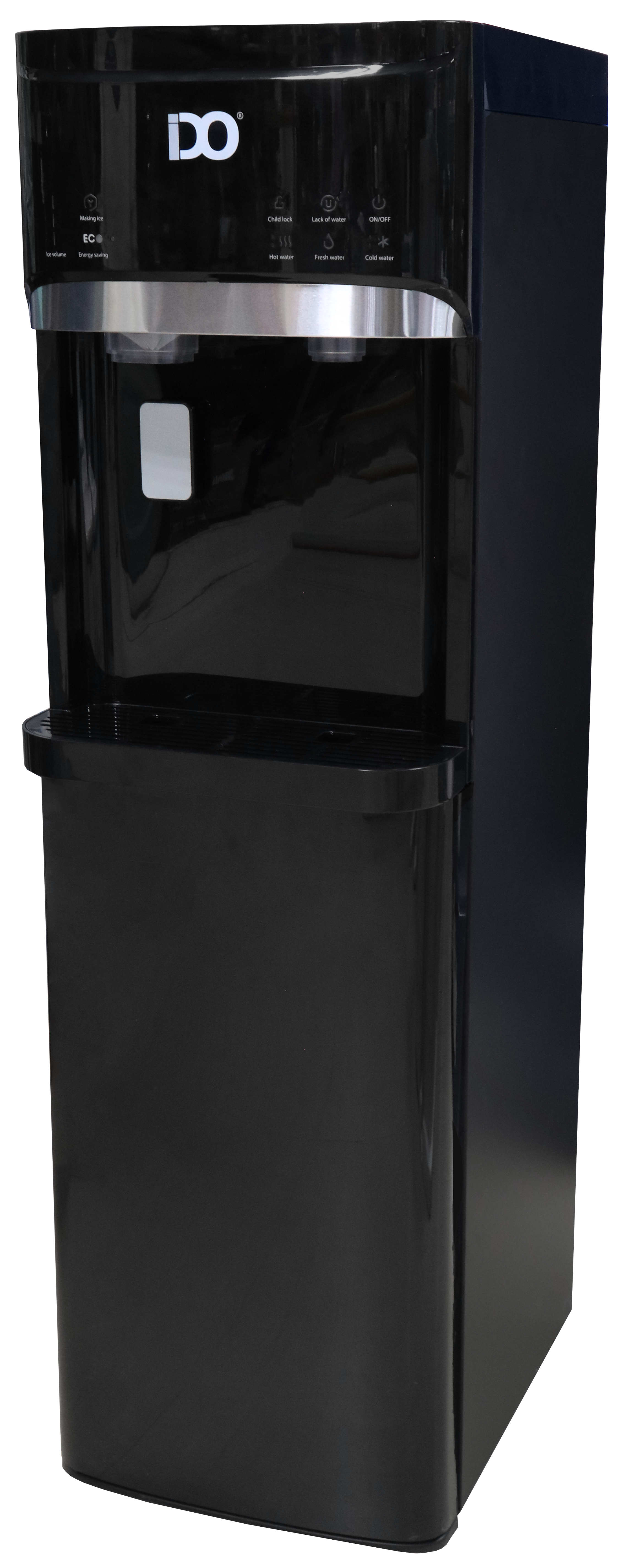 IDO Water Cooler , 2 Taps (Cold - Hot) , Bottom Loading  , Ice Maker , Touch Screen Control , Black , WDIM501-BK