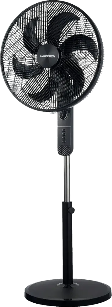 MediaTech Stand Fan, 18 Inch, 3 Speeds, 6 Blades, Black, MT-SF46M